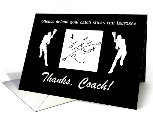 Thank you to Lacosse Coach, Male Players, Custom Text card (396300)