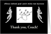Thank you to Lacosse Coach, Female Players, Custom Text card