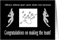 Lacrossse, Congratulations on making the team!, Female Players card