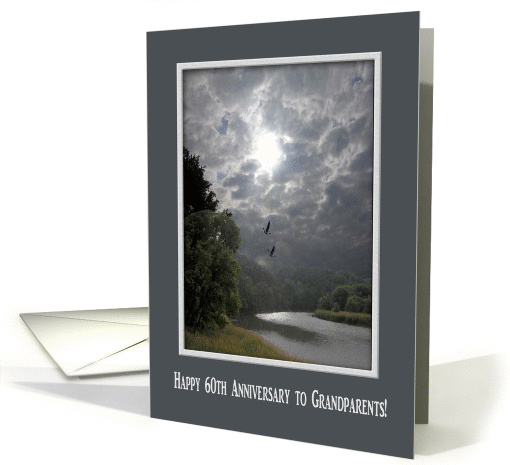 Happy 60th Anniversary for Grandparents, Land and River card (411172)