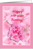 Happy 100 years Birthday!, Hydrangeas card