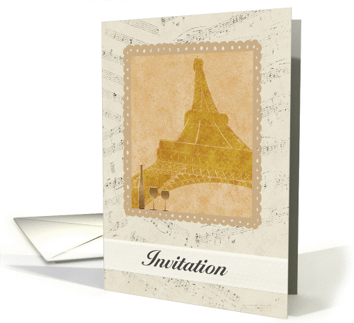 Bastille Day Party Invitation, Eiffel Towel, Glasses &... (430329)