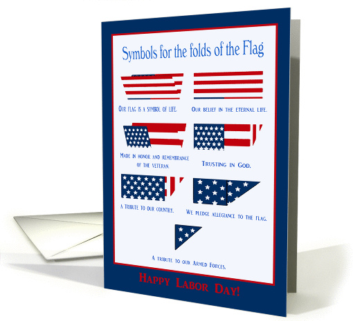 Symbols for the folds of the Flag, Labor Day card (433096)