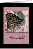 Bonne Fete!, Happy Birthday in French (Canada), Beautiful Butterfly card