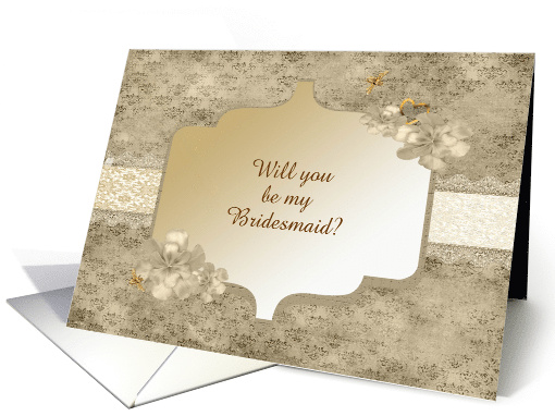 Will you be my Bridesmaid?, Future Sister in Law, Vintage Flowers card