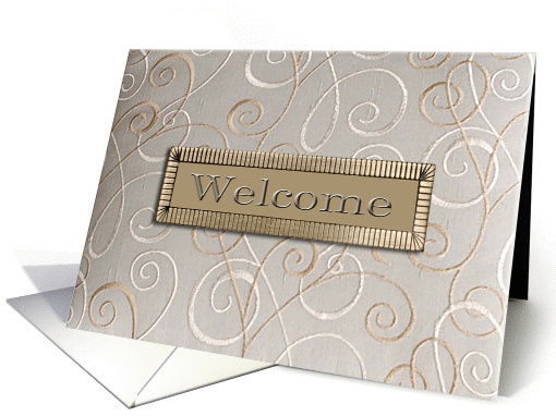 Welcome, Business, Gold Copper Curl Design card (443038)