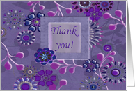 Thank you, For Gift, Purple Pink Flowers card