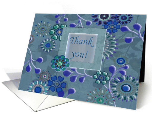 Thank you, Flower Girl, Blue Flowers card (444382)