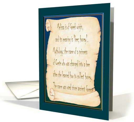 Melissa, The Meaning, Birthday card (447539)
