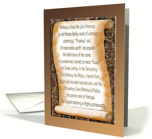Anthony, The Meaning, Birthday card (450939)