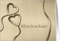 Two Gold Hearts, Will you be our Reader? card