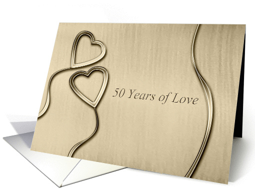 50 Years of Love, Two Gold Hearts card (456554)