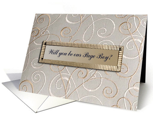 Tan Design, Will you be our Page Boy?, Invitation card (456970)