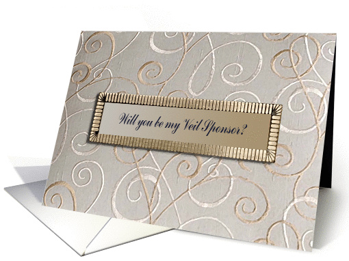 Tan Design, Will you be my Veil Sponsor?, Invitation card (456977)