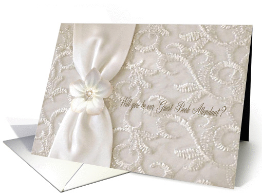 Pastel Flower, Will you be our Guest Book Attendant? card (457704)