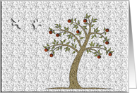 Sukkot, Pomegranate Tree with Doves Flying card
