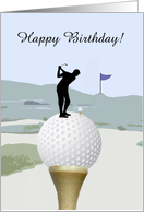 Golf, Birthday, Custom Text card