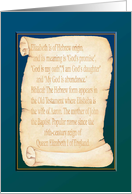 Elizabeth, Name Day! card
