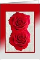Double Red Rose, June Birth Flower card