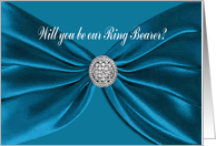Blue Satin Sash, Will you be our Ring Bearer? card