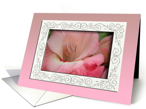 Pink Gladiola, August Birth Flower card (467687)