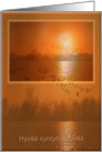 Hyv syntympiv, Flight at Sunset, Happy Birthday in Finnish card