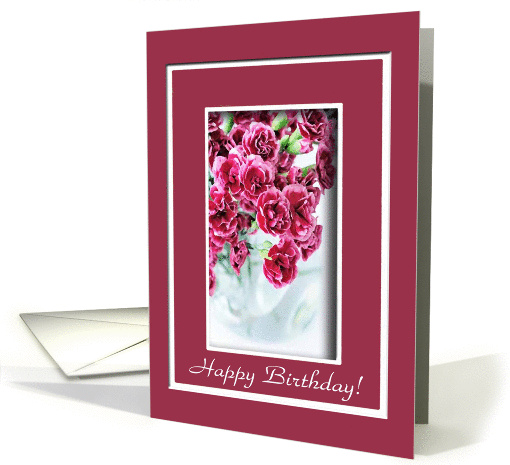 Vase of Pink Carnations, January's Birth Flower card (468959)