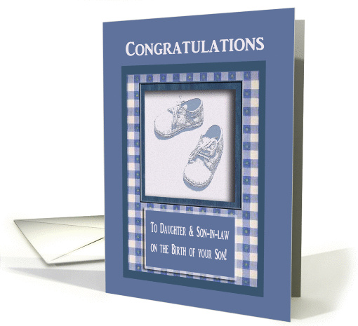 Baby Shoes, Congratulations, Daughter & Son-in-law, Birth of Son card