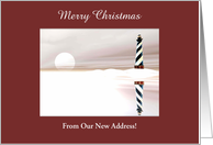 Merry Christmas from our new address, Light House card