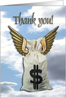 Money Bag Angel / Thank you / Digital art card