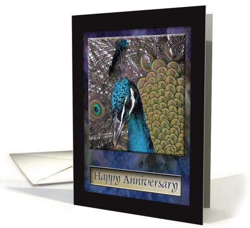 Peacock, Happy Anniversary card (500445)