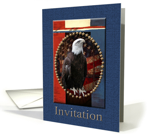 Eagle with Red, White and Blue, Happy Veterans Day, Invitation card