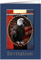 Eagle with Red, White and Blue, Happy Veterans Day, Invitation card