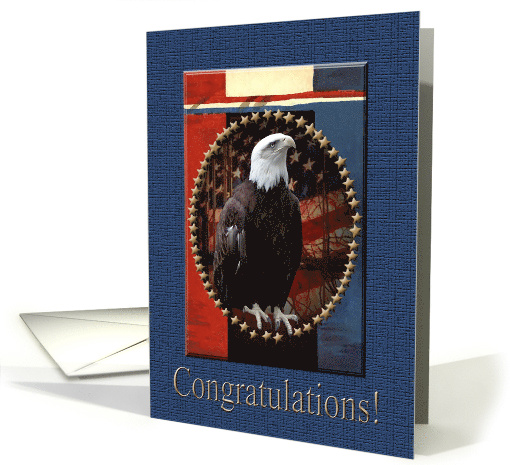 Eagle with Red, White and Blue, Congratulations, Eagle Scout card