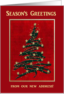 Green Christmas Tree, Stars on Red, Season’s Greetings, New Address card