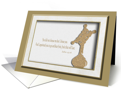 Cross in Gold, Ordination, Invitations, Female Clergy card (505494)