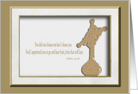 Cross in Gold, Ordination, Invitations, Female Clergy card