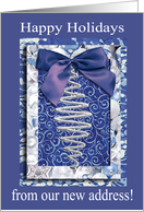 Silver and Blue Ornament, Happy Holidays from our new address card