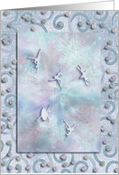Blue Ballerina Snowflake Dance, Christmas Greetings card