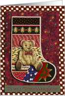 Teddy Bear Stocking, Baby’s First Christmas, For Granddaughter card