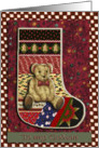 Teddy Bear Stocking / Baby’s First Christmas / For Godson card