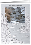 Winter Stream, To my Grandma, Custom Text card