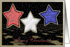 Merry Christmas / Stars of Red, White and Blue card