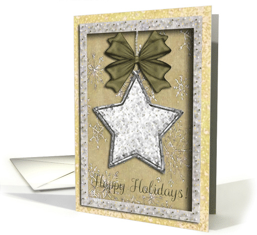 Crystal Star on Snowflakes, Happy Holidays card (522142)