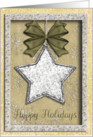 Crystal Star on Snowflakes, Happy Holidays card