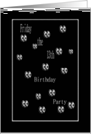 Eyes, Friday the 13th Birthday Party Invitation card
