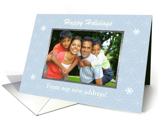 Happy Holidays from our new home, Snowflake Photo card (538376)