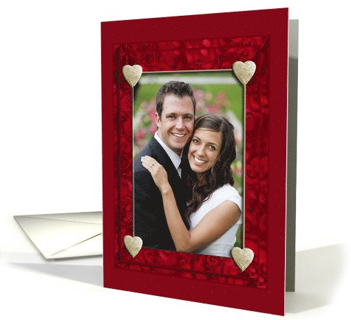 Painted Jeweled Like Hearts, Photo card Valentine card (541675)