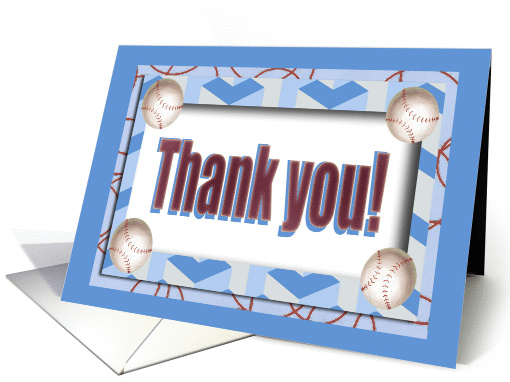 Thank you to Baseball Coach, Four Baseballs card (548903)