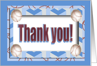 Thank you to Baseball Coach, Four Baseballs card